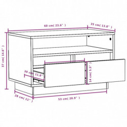 TV-Schrank Schwarz 60x35x37 cm Massivholz Kiefer