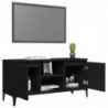 TV-Schrank mit Metallbeinen Schwarz 103,5x35x50 cm