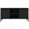 TV-Schrank mit Metallbeinen Schwarz 103,5x35x50 cm