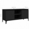 TV-Schrank mit Metallbeinen Schwarz 103,5x35x50 cm