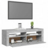 TV-Schrank mit LED-Leuchten Betongrau 120x35x40 cm