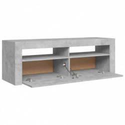 TV-Schrank mit LED-Leuchten Betongrau 120x35x40 cm