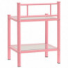 Nachttische 2 Stk. Rosa Transparent Metall und Glas