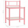 Nachttische 2 Stk. Rosa Transparent Metall und Glas