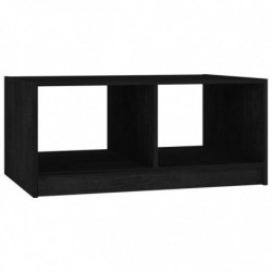 Couchtisch Schwarz 75x50x33,5 cm Massivholz Kiefer