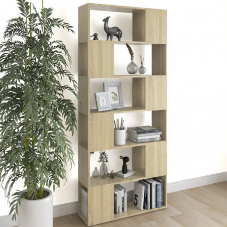 Bücherregal Raumteiler Sonoma-Eiche 80x24x186 cm Spanplatte