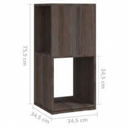 Drehregal Grau und Sonoma-Eiche 34,5x34,5x75,5 cm Spanplatte