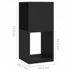 Drehregal Schwarz 34,5x34,5x75,5 cm Spanplatte