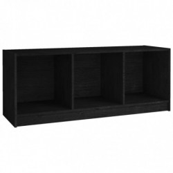 TV-Schrank Schwarz 104x33x41 cm Massivholz Kiefer