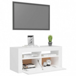 TV-Schrank mit LED-Leuchten Weiß 90x35x40 cm
