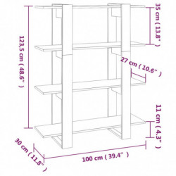 Bücherregal/Raumteiler Grau Sonoma 100×30×123,5 cm