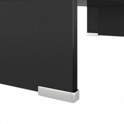 TV-Tisch/Bildschirmerhöhung Glas Schwarz 60x25x11 cm