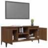 TV-Schrank mit Metallbeinen Braun Eichen-Optik 103,5x35x50 cm