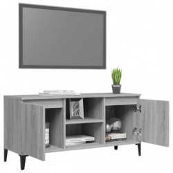 TV-Schrank mit Metallbeinen Grau Sonoma 103,5x35x50 cm