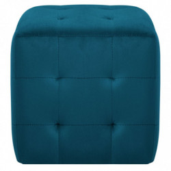 Nachttische 2 Stk. Blau 30×30×30 cm Samtstoff