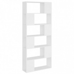 Bücherregal Raumteiler Weiß 80x24x186 cm Spanplatte