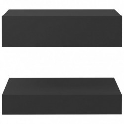 TV-Schrank mit LED-Leuchten Grau 60x35 cm
