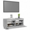 TV-Schrank mit LED-Leuchten Betongrau 80x35x40 cm