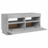 TV-Schrank mit LED-Leuchten Betongrau 80x35x40 cm