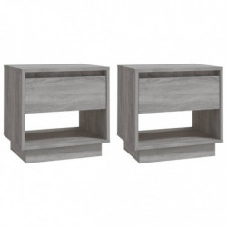 Nachttische 2 Stk. Grau Sonoma 45x34x44 cm Spanplatte