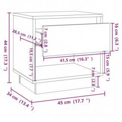 Nachttische 2 Stk. Grau Sonoma 45x34x44 cm Spanplatte