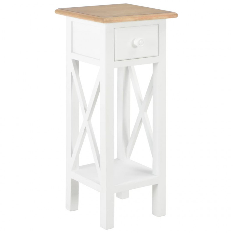 280057 Side Table White 27x27x65,5 cm Wood