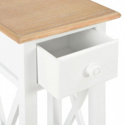 280057 Side Table White 27x27x65,5 cm Wood