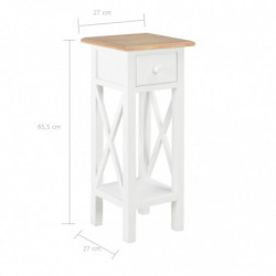 280057 Side Table White 27x27x65,5 cm Wood