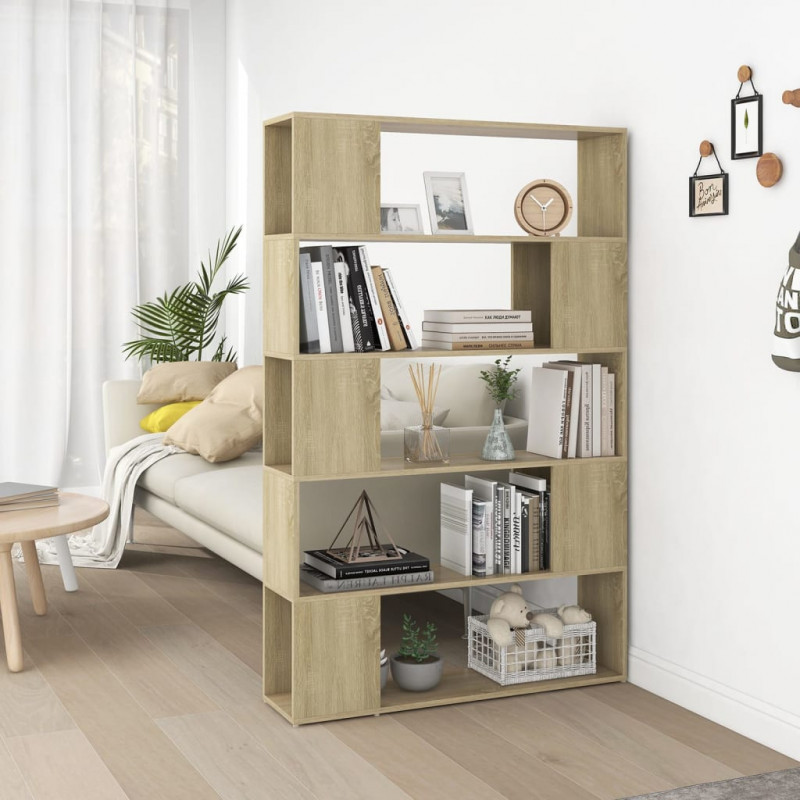 Bücherregal Raumteiler Sonoma-Eiche 100x24x155 cm Spanplatte