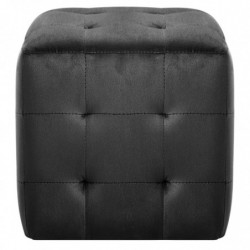 Pouf 2 Stk. Schwarz 30x30x30 cm Samtstoff