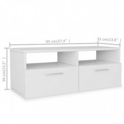 TV-Schrank Spanplatte 95 x 35 x 36 cm Weiß