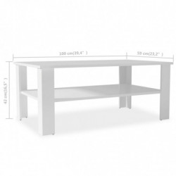 Couchtisch Spanplatte 100 x 59 x 42 cm Weiß