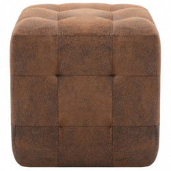 Pouf 2 Stk. Braun 30x30x30 cm Wildleder-Optik