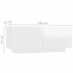 TV-Schrank Hochglanz-Weiß 100x35x40 cm Spanplatte