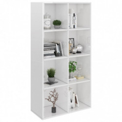 Bücherregal/Sideboard Hochglanz-Weiß 66×30×130 cm Spanplatte