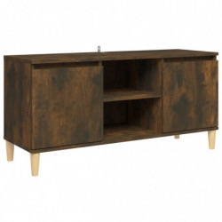 TV-Schrank mit Massivholz-Beinen Räuchereiche 103,5x35x50 cm