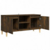 TV-Schrank mit Massivholz-Beinen Räuchereiche 103,5x35x50 cm