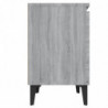 Nachttisch mit Metallbeinen 2 Stk. Grau Sonoma 40x30x50 cm