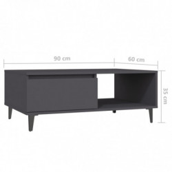 Couchtisch Grau 90x60x35 cm Spanplatte