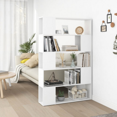 Bücherregal Raumteiler Weiß 100x24x155 cm Spanplatte