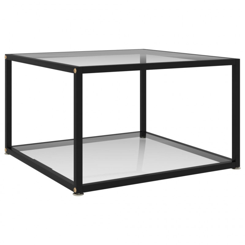 322887 Coffee Table Transparent 60x60x35 cm Tempered Glass