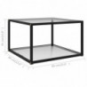 322887 Coffee Table Transparent 60x60x35 cm Tempered Glass