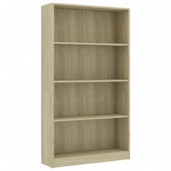 Bücherregal 4 Fächer Sonoma-Eiche 80 x 24 x 142 cm Spanplatte