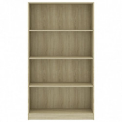 Bücherregal 4 Fächer Sonoma-Eiche 80 x 24 x 142 cm Spanplatte