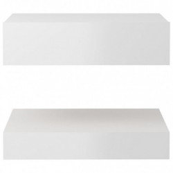 Nachttisch Hochglanz-Weiß 60x35 cm Spanplatte