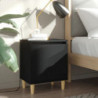 Nachttische mit Massivholz-Beinen 2 Stk. Schwarz 40x30x50 cm