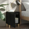 Nachttische mit Massivholz-Beinen 2 Stk. Schwarz 40x30x50 cm