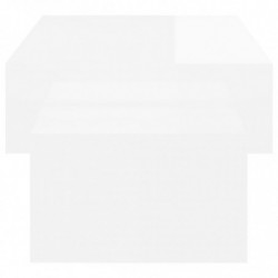 Couchtisch Hochglanz-Weiß 105x55x32 cm Spanplatte
