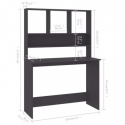 Schreibtisch mit Regalen Grau 110×45×157 cm Spanplatte