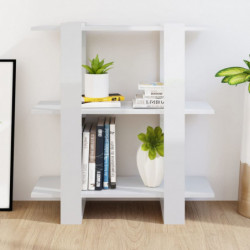 Bücherregal/Raumteiler Hochglanz-Weiß 80x30x87 cm